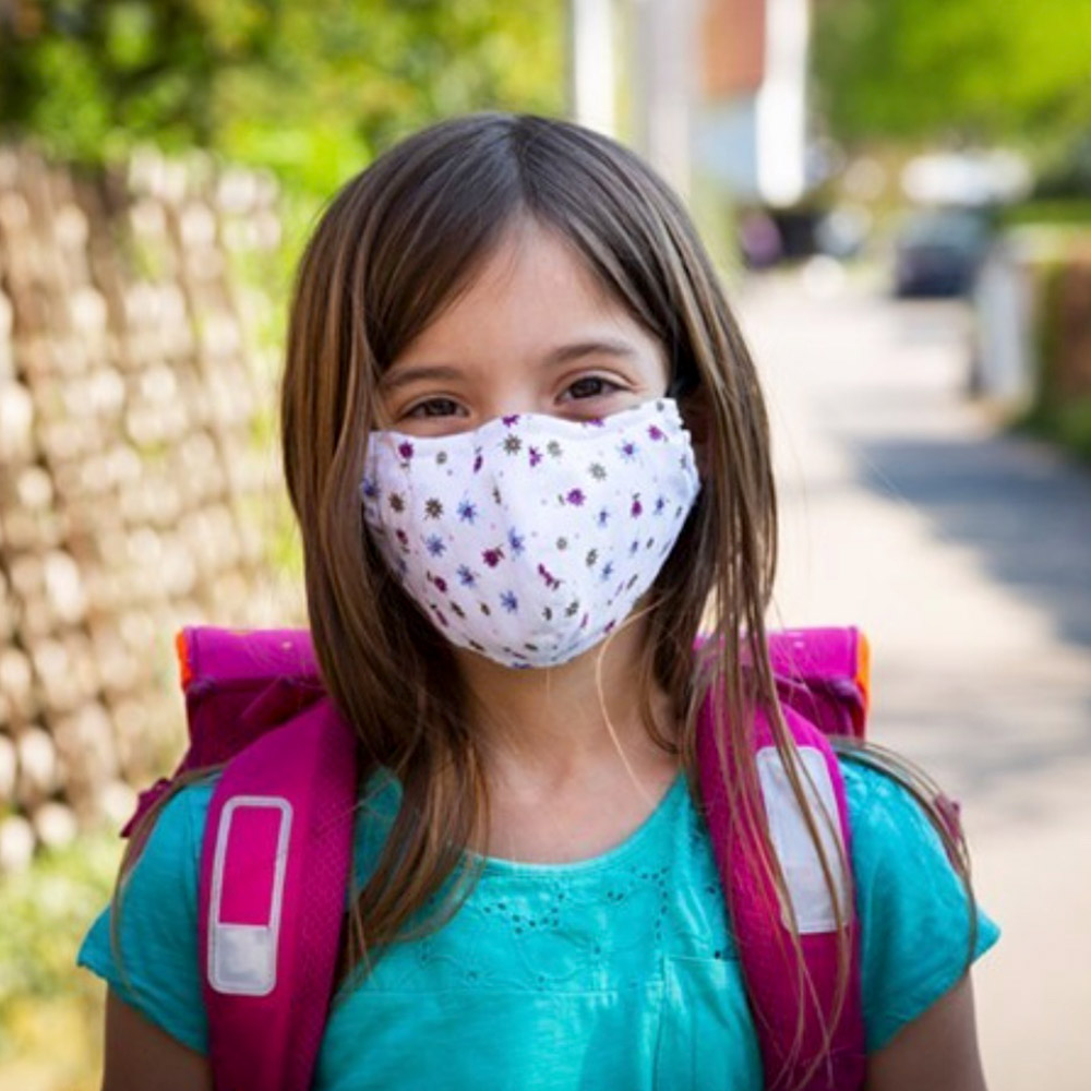 student with mask