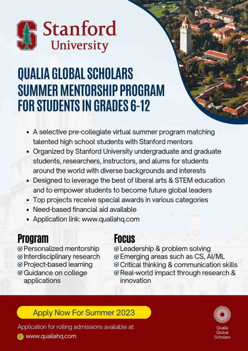 Stanford Summer Mentorship Opportunity for Students Santa Cruz County