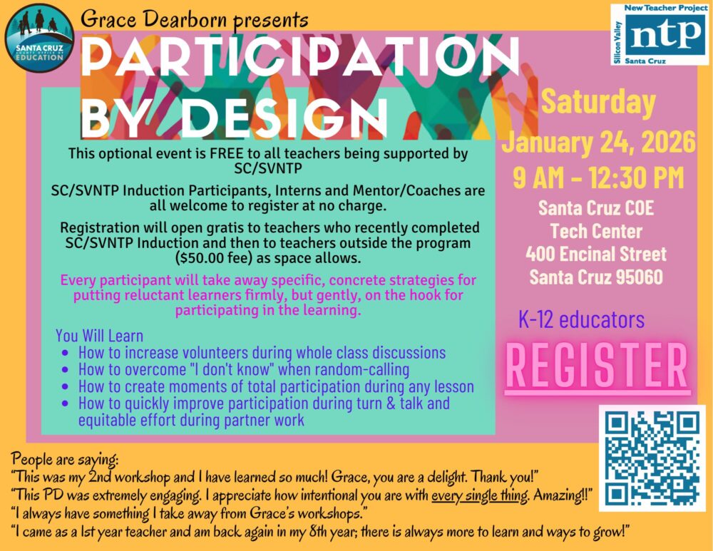 Flyer for Participation by Design by Grace Dearborn with registration link