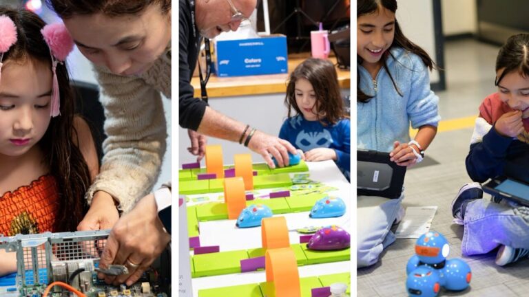 children exploring computer science tools
